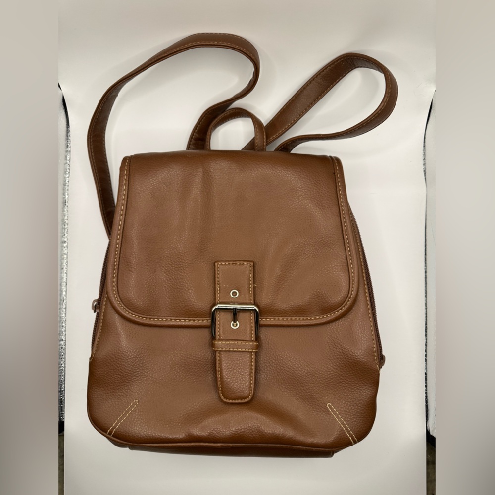 Elegant Brown Leather Backpack